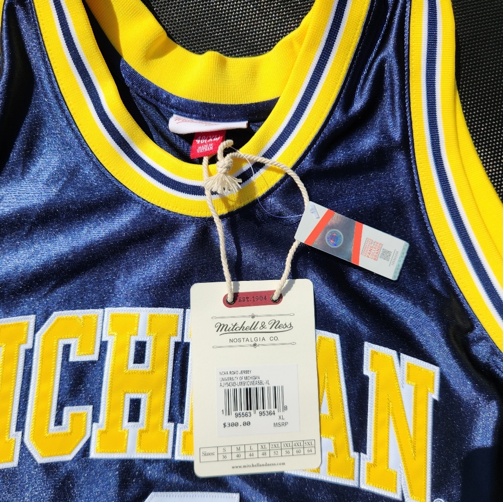 100% Authentic Chris Webber Mitchell & Ness 91 92 Wolverines Jersey Size 48 XL - Picture 5 of 10